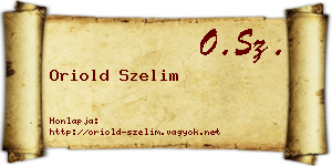 Oriold Szelim névjegykártya